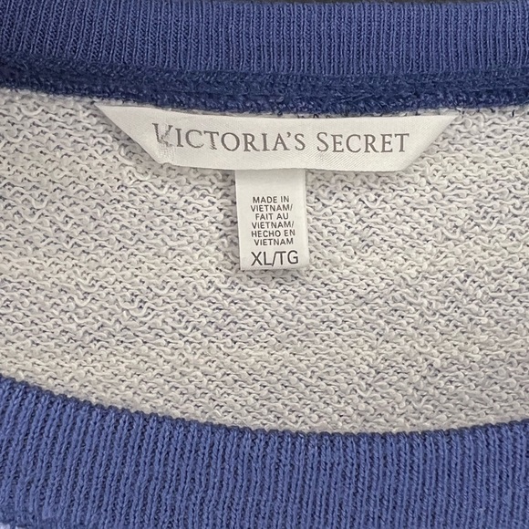 Victoria’s Secret Blue/White Striped "Cali" Sweatshirt XL - Picture 4 of 6